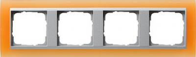 Ramka poczwórna aluminiowy Gira Event Opaque pomarańczowa