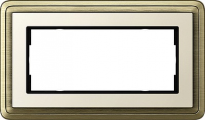 Ramka podwójna bez przegrody ClassiX brąz-kremowy