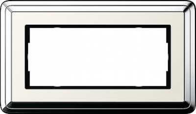Ramka podwójna bez przegrody ClassiX chrom-kremowy