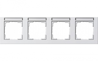 Ramka poczwórna z p.opis, poziome Gira E2 biały matowy