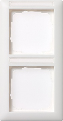 Ramka podwójna z p.opis, pionowe Standard 55 biały