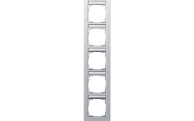 Ramka pięciokrotna z p.opis, pionowe Gira E2 kolor aluminiowy