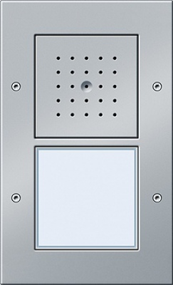 Bramofon natynkowy pojedyncza System Domofon kolor aluminiowy