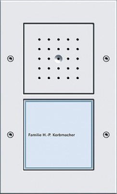 Bramofon natynkowy pojedyncza System Domofon biały