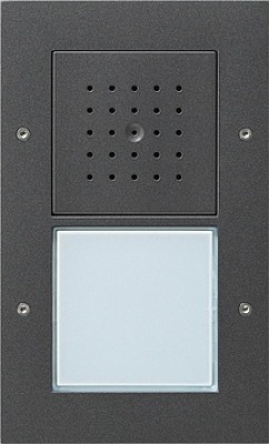 Bramofon natynkowy pojedyncza System Domofon antracytowy