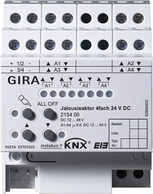 Wyrobnik żaluzjowy 4 x DC 24 V Urz. moduł. KNX