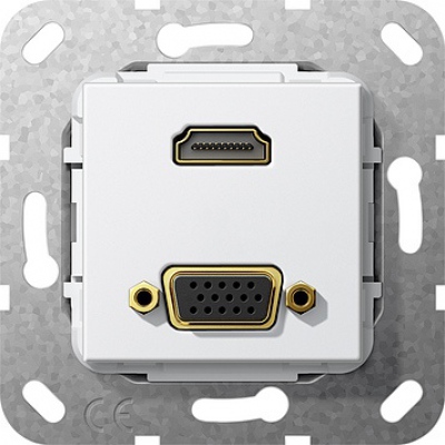 HDMI, VGA Przejściówka Urządzenie podtynk. biały