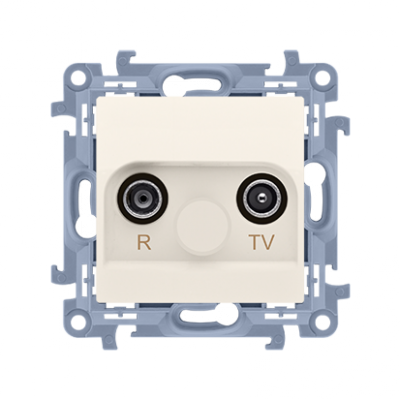 Gniazdo antenowe R-TV końcowe separowane tłum.:1dB kremowy