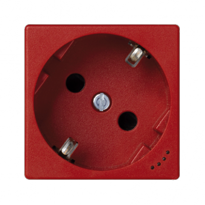 Gniazdo wtyczkowe pojedyncze K45 Schuko z sygnalizacją napięcia 16A 250V zaciski śrubowe 45×45mm czerwony