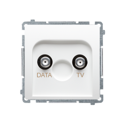 Gniazdo antenowe TV-DATA tłum.:5dB biały