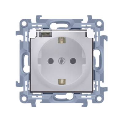 Gniazdo wtyczkowe pojedyncze do wersji IP44 - z uszczelką -  klapka w kolorze transparentnym biały 16A
