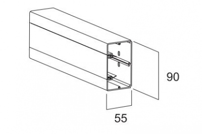 Kanał instalacyjny CABLOPLUS ALU 90×55mm Ilość komór:1 dł.:2m aluminium