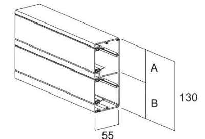 Kanał instalacyjny CABLOPLUS ALU 130×55mm Ilość komór:2 dł.:2m aluminium