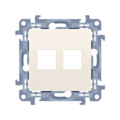 Pokrywa gniazd teleinformatycznych na Keystone płaska podwójna kremowy