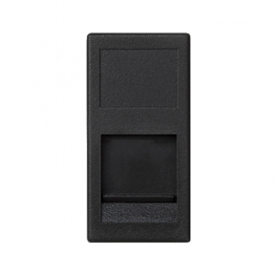 Plakietka teleinformatyczna K45 PANDUIT pojedyncza płaska z osłoną 45×22,5mm szary grafit