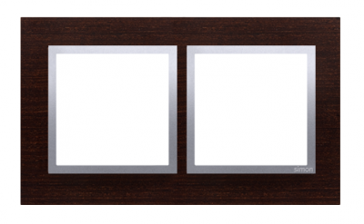 Ramka 2- krotna drewniana srebrne wenge