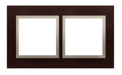 Ramka 2- krotna drewniana złote wenge