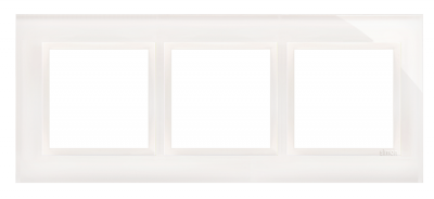 Ramka 3- krotna szklana biała perła