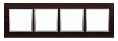 Ramka 4- krotna drewniana srebrne wenge