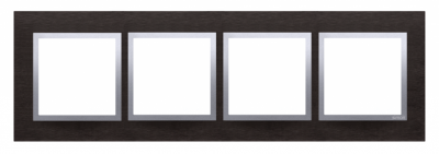 Ramka 4- krotna metalowa inox yin