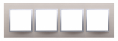Ramka 4- krotna metalowa satynowy blask