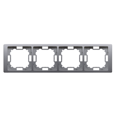 Ramka 4- krotna inox, metalizowany