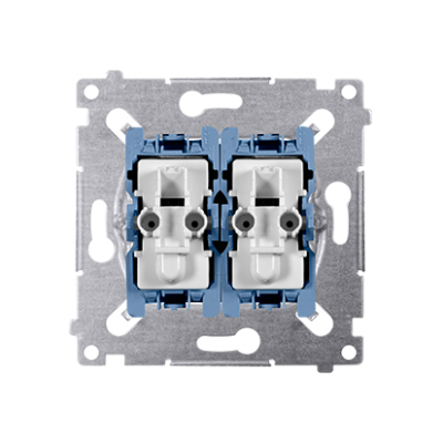 Łącznik schodowy i przycisk zwierny (mechanizm) 10AX 250V, szybkozłącza,