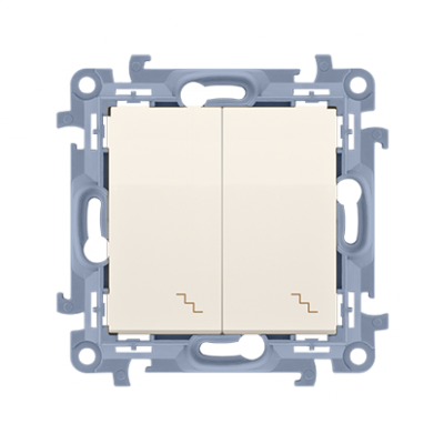Łącznik schodowy podwójny z podświetleniem LED kremowy 10AX
