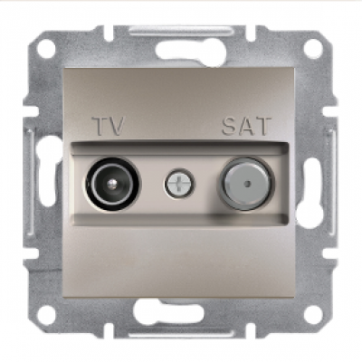 Asfora - Gniazdo TV-SAT przelotowe (4dB) bez ramki brąz