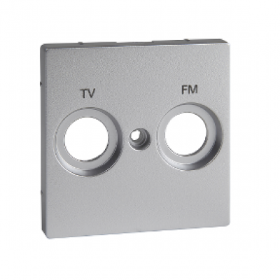 Płytka centralna oznaczona FM+TV do gniazd antenowych, aluminium, system M