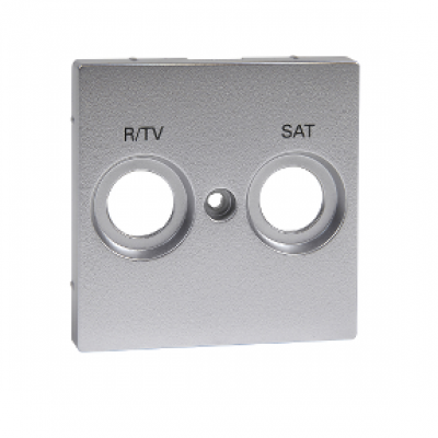 Płytka centralna oznaczona R/TV+SAT do gniazd antenowych, aluminium, system M