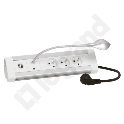 Blok Biurowy, 3 Gniazda 2p+z, Ładowarka Usb, Lamka Led, Przewód Zasilający z Wtyczką