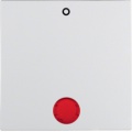 Klawisz z czerwoną soczewką z nadrukiem "0"; śnieżnobiały; S.1/B.1/B.3/B.7 Glas