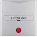 Łącznik na kartę hotelową-nasadka z nadrukiem i czerwoną soczewką; alu; B.1/B.7 Glas