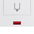 Łącznik na kartę hotelową-nasadka z nadrukiem i czerwoną soczewką; śnieżnobiały; K.1