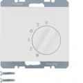 Regulator temperatury pomieszczenia z zestykiem zmiennym i elementem centralnym; snieżnobiały; K.1