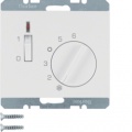 Regulator temperatury pomieszczenia 24V z zestykiem zwiernym, elementem centralnym i łącznikiem; snieżnobiały; K.1