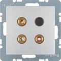 Gniazdo 3 x Cinch / S-Video ; alu, mat; B.1/B.7 Glas
