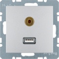 Gniazdo USB / 3,5 mm Audio ; alu, mat; B.1/B.7 Glas
