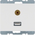 Gniazdo USB / 3,5 mm Audio ; śnieżnobiały, połysk; K.1
