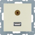Gniazdo USB / 3,5 mm Audio ; kremowy, połysk; S.1