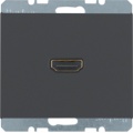 Gniazdo HDMI z przyłączem 90° antracyt, mat K.1
