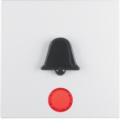 Klawisz z czerwoną soczewką i wyczuwalnym symbolem do "dzwonek"; śnieżnobiały; S.1/B.1/B.3/B.7 Glas