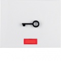 Klawisz z czerwoną soczewką i wypukłym symbolem "klucza"; śnieżnobiały; K.1