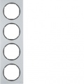 Ramka 4-krotna Berker R.3 alu/czarny