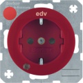 Gniazdo Schuko z diodą kontrolną LED Berker R.1/R.3 rot, połysk