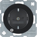 Gniazdo Schuko z diodą kontrolną LED Berker R.1/R.3 czarny, połysk