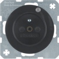Gniazdo z uziemieniem i kontrolną diodą LED Berker R.1/R.3 czarny, połysk