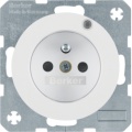 Gniazdo z uziemieniem i kontrolną diodą LED Berker R.1/R.3 biały, połysk