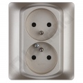 Sistena Life Gniazdo Podwójne 2X2P+Z z przesłonami KOMPLETNE 16A-250V~ Titan